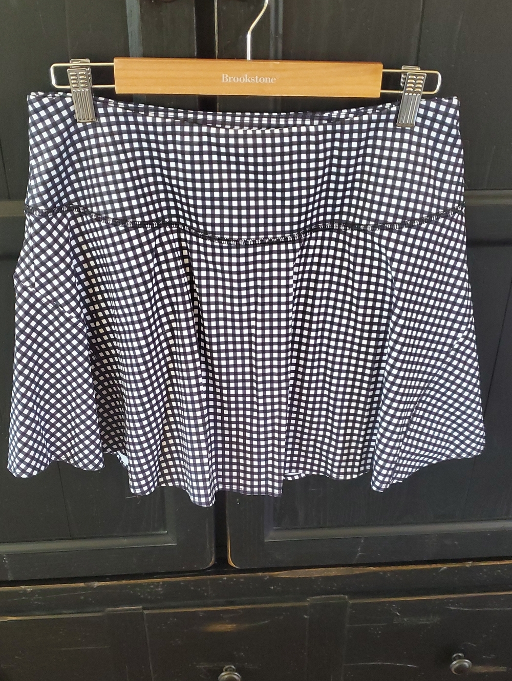 Avia Black And White Gingham Athletic Skirt